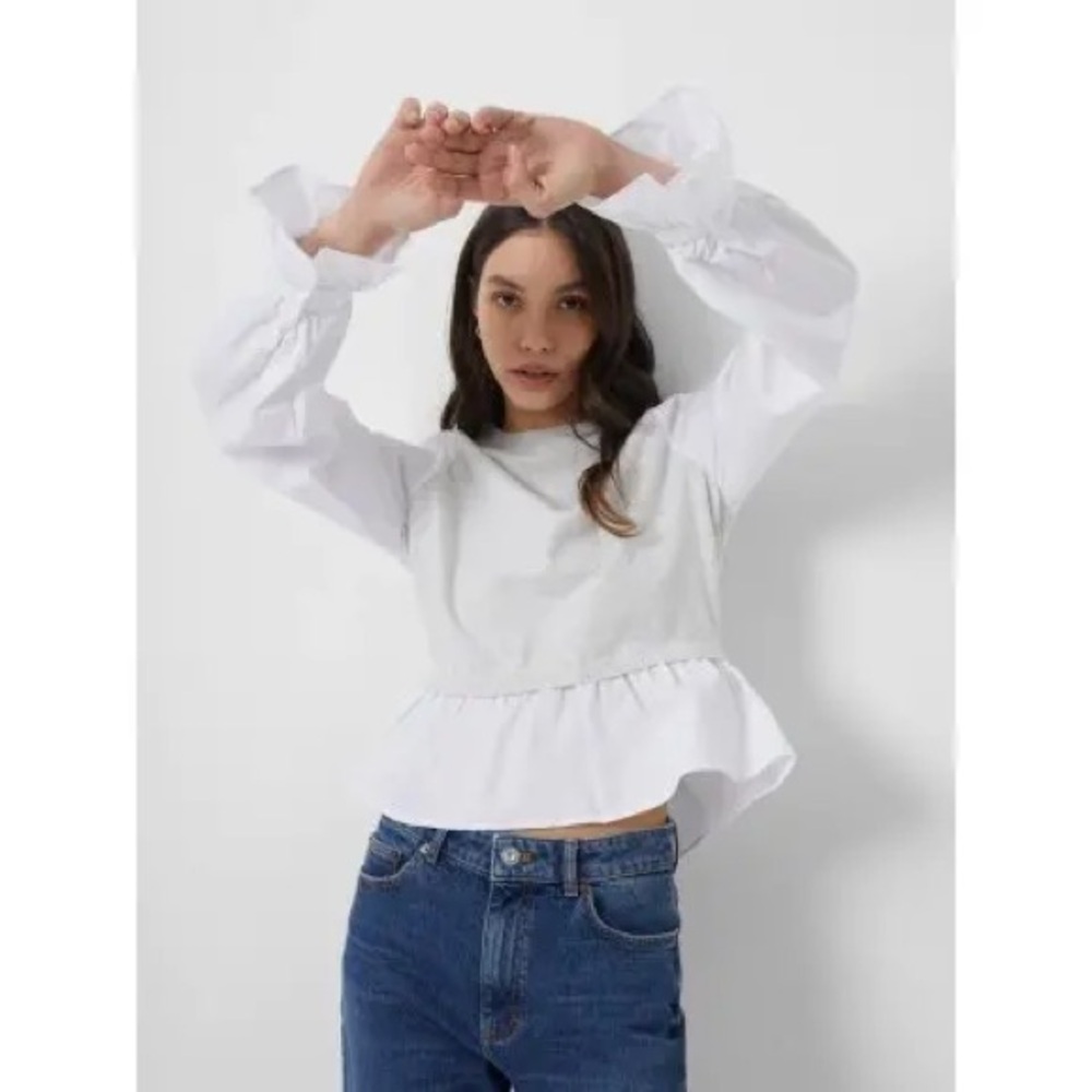 French Connection Miranda Peplum Dress Shirt Sweater